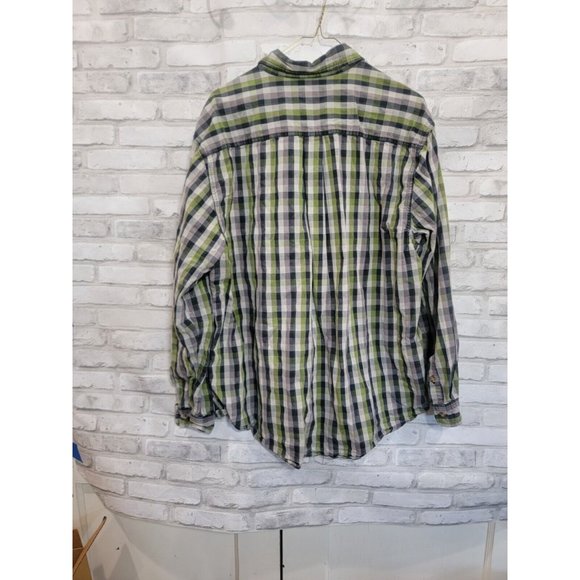 Carhartt Men XL Green White Black Plaid Casual Button Down Long Sleeve‎ Shirt - Picture 5 of 5